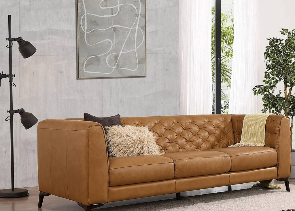 Tufted Tan Sofa